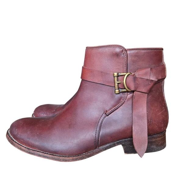 Frye Womens Redwood Leather Melissa Knotted Ankle Boots 8.5B Italian Western - Picture 1 of 10